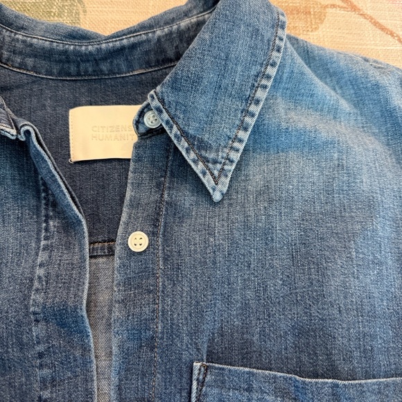 Citizens of Humanity Ambrose Denim Bea Crop Shirt - Picture 7 of 9